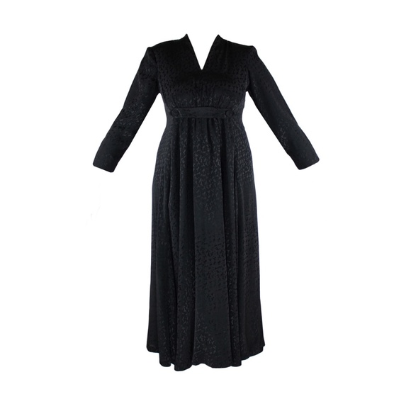 Vintage 80's Long Sleeve Goth Baby Doll Maxi - Picture 1 of 4